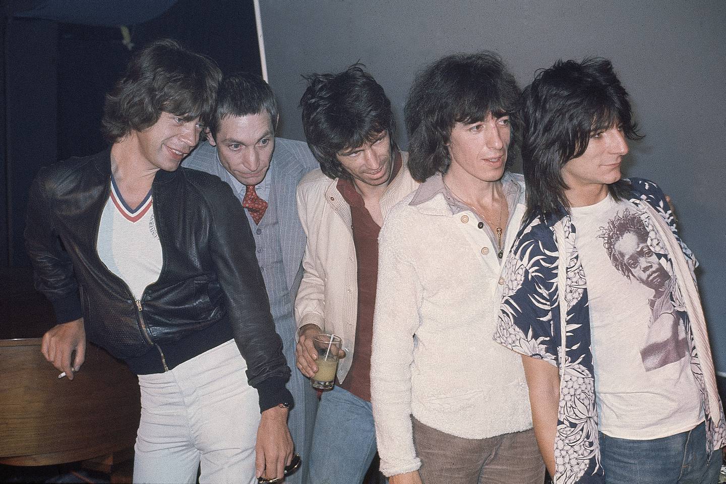 The Rolling Stones i 1977, da Ron Wood (til høyre) var nesten helt ny i gruppa. De gamle var Mick Jagger, Charlie Watts, Keith Richards og  Bill Wyman.