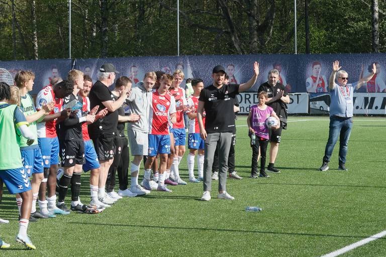 Trener Johannes Moesgård og KFUM var glade etter 2-0 over Kongsvinger.