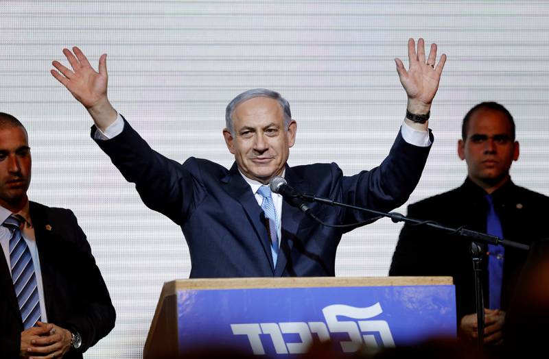 Statsminister Benjamin Netayahus parti Likud hadde dårlige målinger, men vant likevel. Det er dårlig nytt for forholdet mellom Israel og palestinerne og til Europa og USA. FOTO: AMIR COHEN/NTB SCANPIX