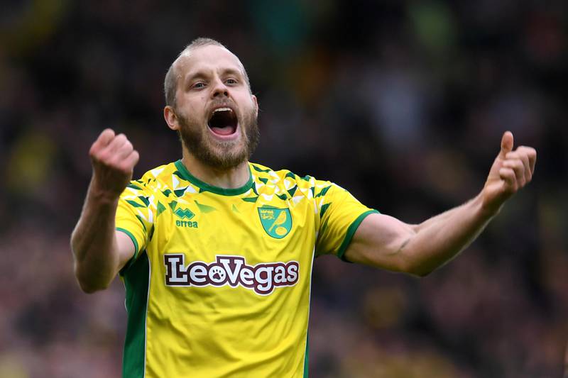 FILE PHOTO: Soccer Football - Championship - Norwich City v Queens Park Rangers - Carrow Road, Norwich, Britain - April 6, 2019   Norwich City's Teemu Pukki celebrates scoring their fourth goal        Action Images/Alan Walter    EDITORIAL USE ONLY. No use with unauthorized audio, video, data, fixture lists, club/league logos or "live" services. Online in-match use limited to 75 images, no video emulation. No use in betting, games or single club/league/player publications.  Please contact your account representative for further details./File Photo