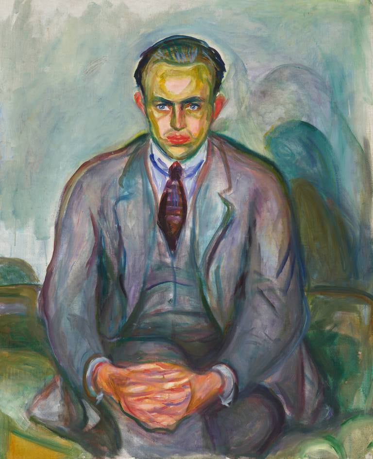 Rolf Stenersen mente Edvard Munch var et geni. Kunstneren portretterte samleren flere ganger. Dette portrettet ble malt i 1925-26.
Foto: Munchmuseet