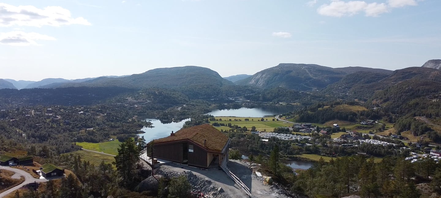 Utsikten fra restauranten Slottet Sirdal.