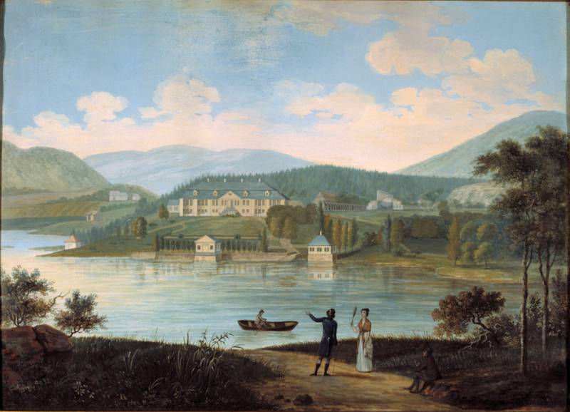 Bogstad gård: Ca. 1790. Maleri av Elias Meyer. FOTO: OSLO MUSEUM