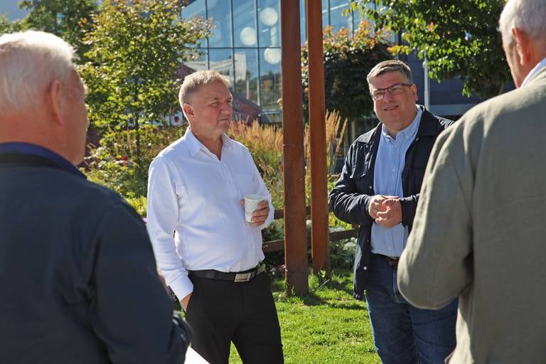 Pål Morten Borgli og Arne Buchholdt Espedal før pressemøtet på Ruten.