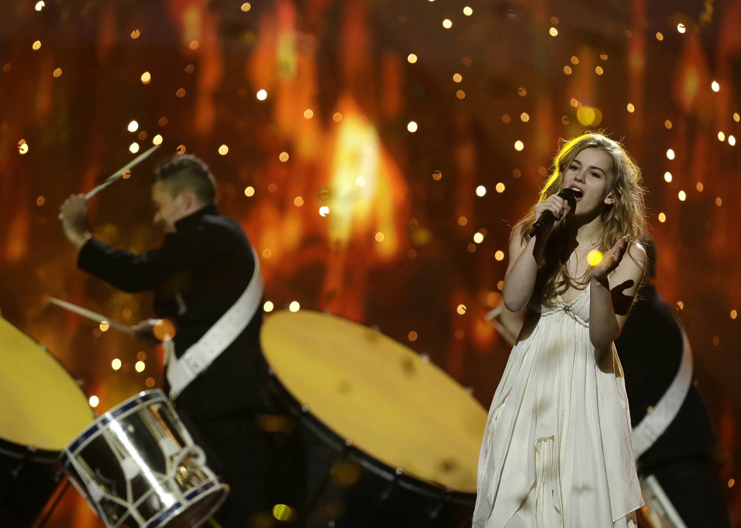 Danske Emmelie de Forest under Eurovision-finalen i Malmø i 2013.