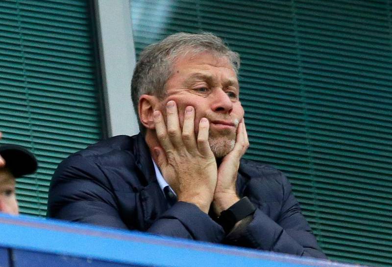 FILE - In this Saturday, Dec. 19, 2015 file photo, Chelsea soccer club owner Roman Abramovich sits in his box before the English Premier League soccer match between Chelsea and Sunderland at Stamford Bridge stadium in London. Roman Abramovich withdrew an application for residency in Switzerland, according to the Swiss migration office, as lawyers for the Russian oligarch lashed out at ?Äúdefamatory?Äù allegations involving money laundering and denied that he has links to organized crime. (AP Photo/Matt Dunham, File)