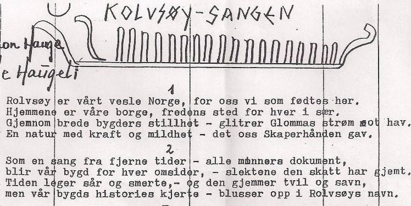 De to første versene i Rolvsøysangen.