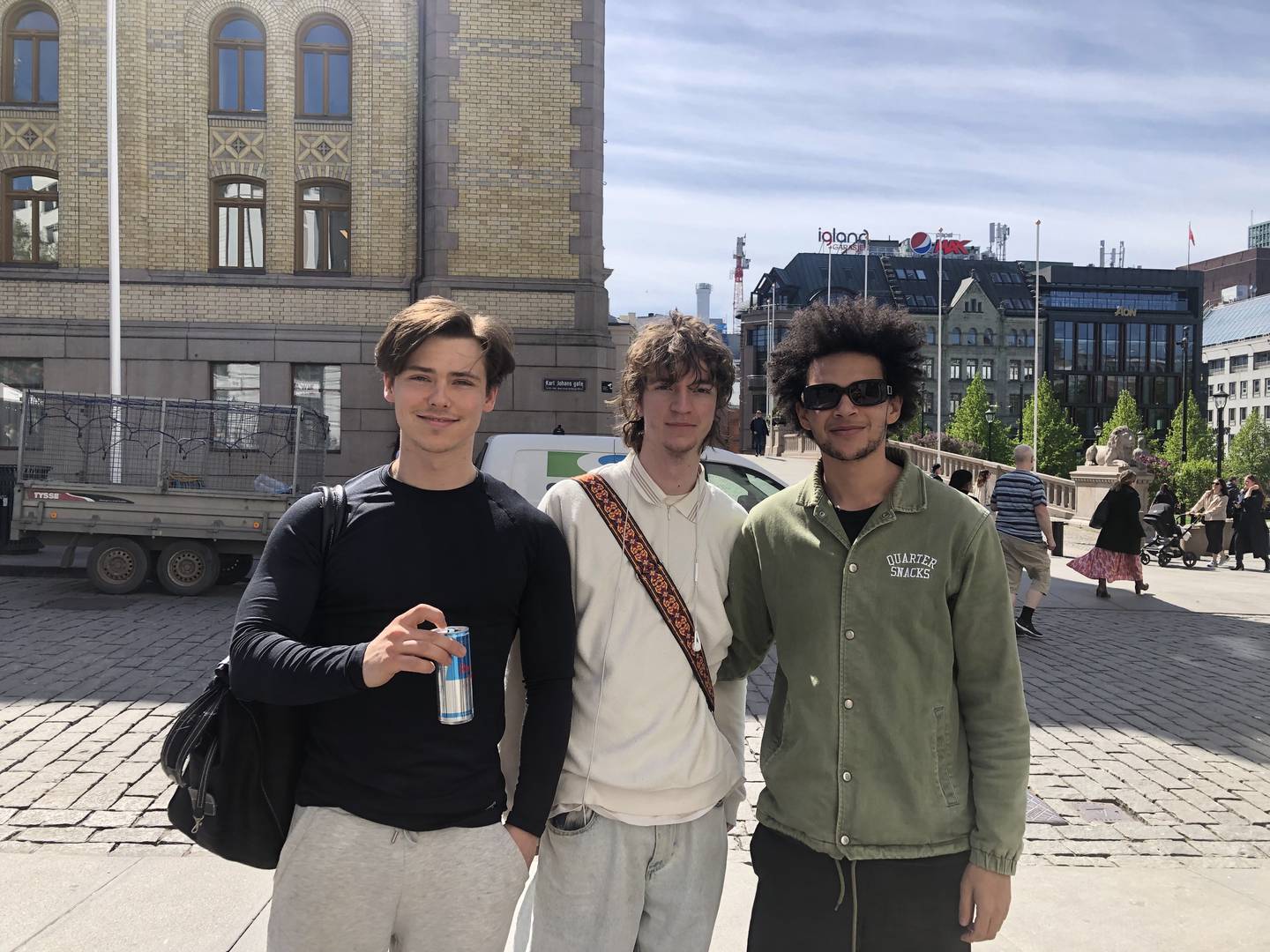 Fra venstre: Andreas Meyer (21), Elias Bloo (21) og Adam Urio (21).