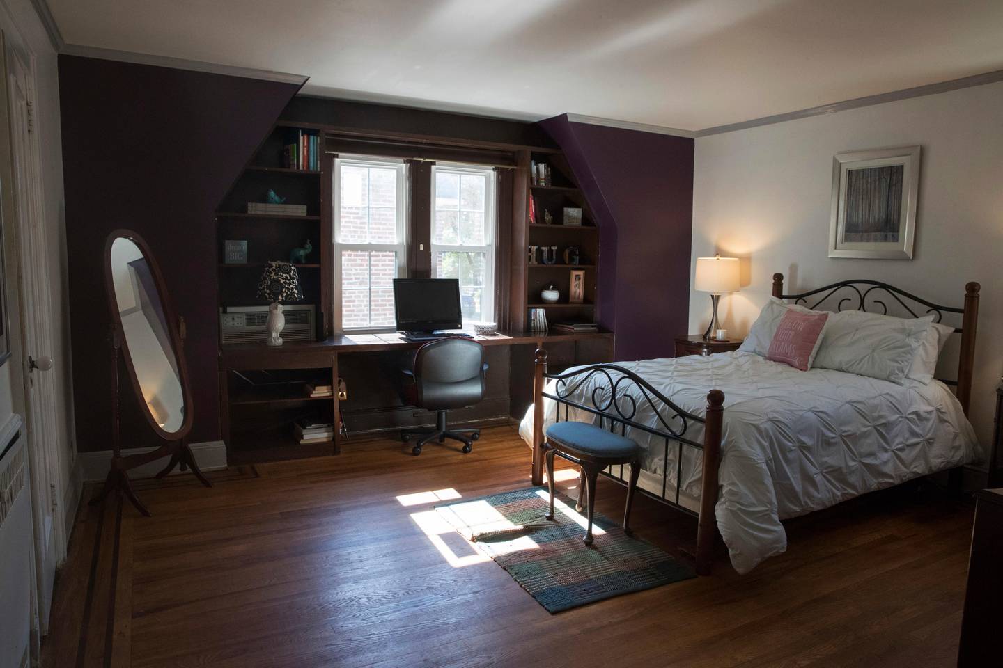 This Tuesday, Oct. 18, 2016 photo, shows a bedroom in the house where Republican presidential candidate Donald Trump spent his early childhood in the Jamaica Estates neighborhood of the Queens borough of New York. Trump?Äôs first boyhood home in New York City is going on the auction block with an opening bid of $849,000. (AP Photo/Mary Altaffer)