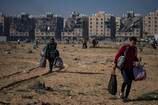 Palestinere som flyktet fra Khan Younis på Gazastripen lørdag