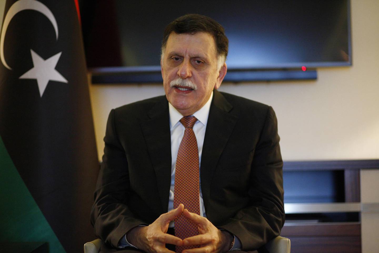 Fayez Mustafa al-Sarraj, Libya's internationally recognised Prime Minister, is pictured during an interview, in Berlin, Germany January 20, 2020.    REUTERS/Michele Tantussi