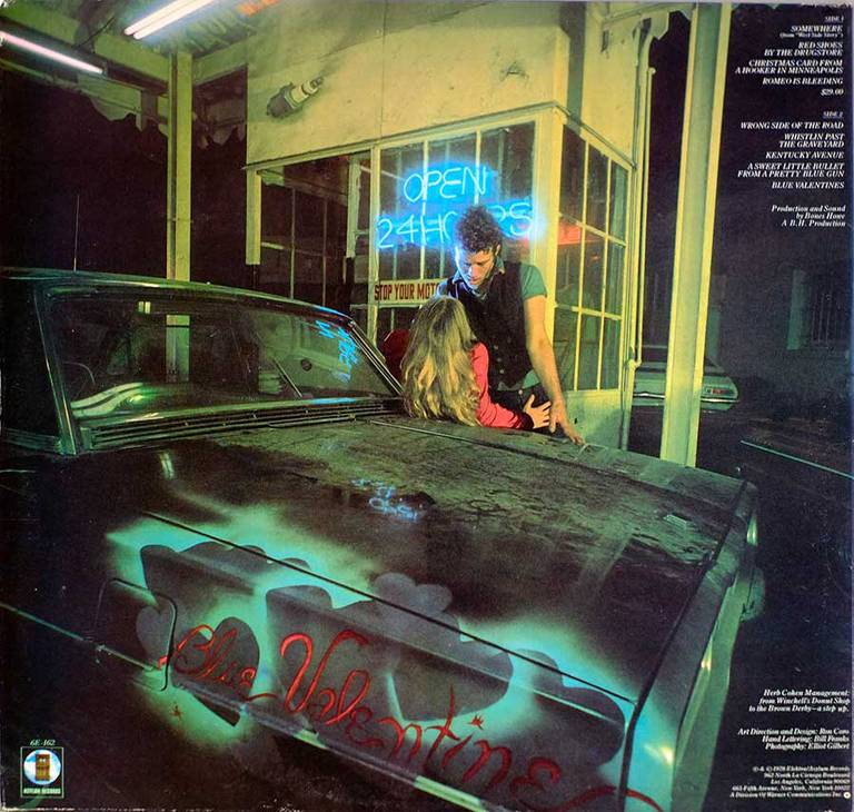 Tom Waits og Rickie Lee Jones på baksiden av hans "Blue Valentine"-album fra 1978.