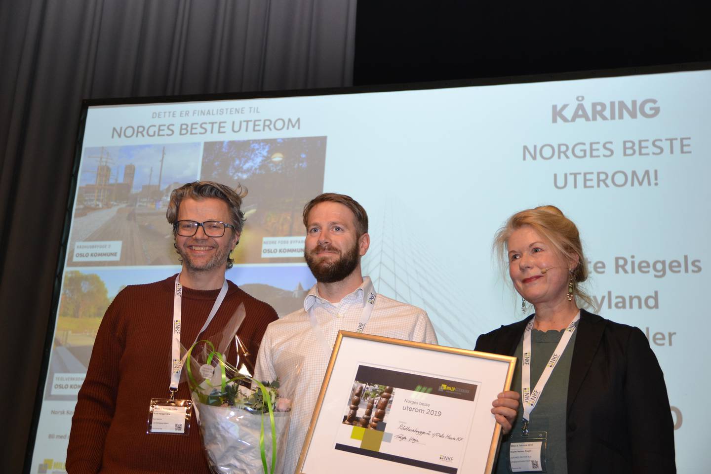 Representanter fra vinneren Oslo kommune og juryleder Birgitte Riegels. Foto: Kjell M. Jacobsen