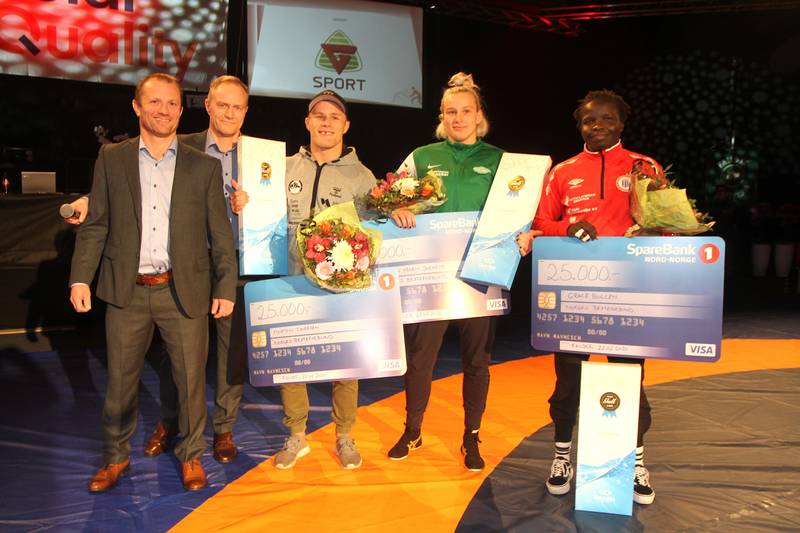 Brødrene, Ørjan (t.v., leder for NBF) og Geir Wenneberg (Stevneleder) sammen med de nybakte europamesterne Morten Thoresen (Bodø) og Grace Bullen, samt Iselin Solheim (nr. 2 fra høyre, Snøgg) som tok bronsemedalje i Roma.