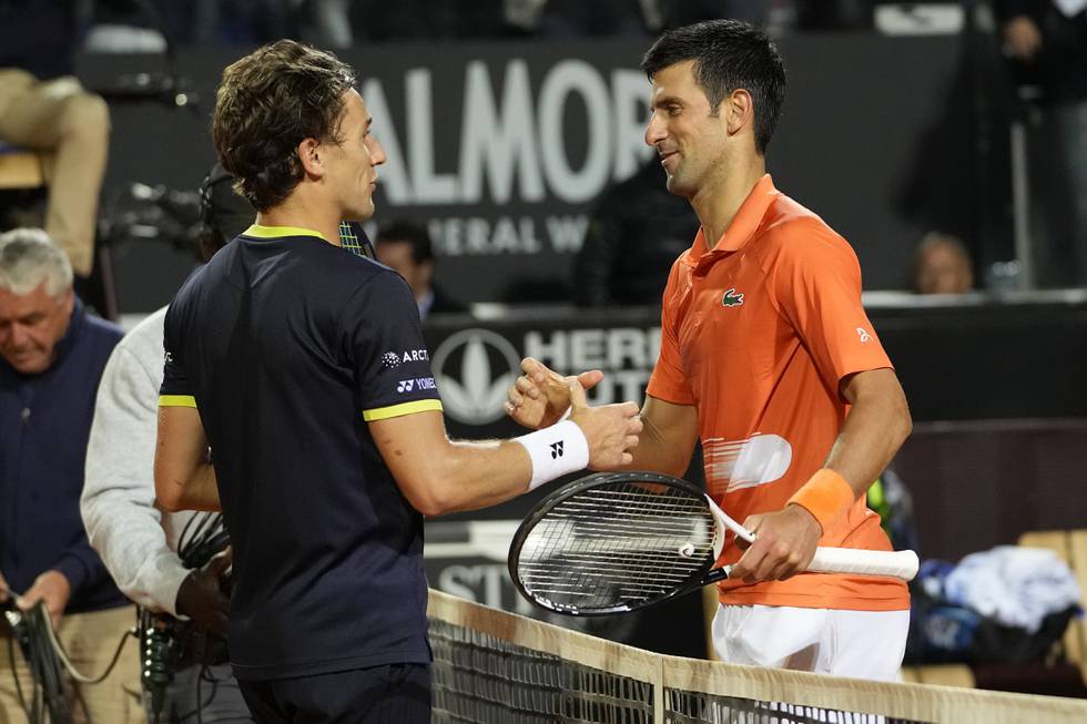 Novak Djokovic takker Casper Ruud for kampen lørdag kveld.