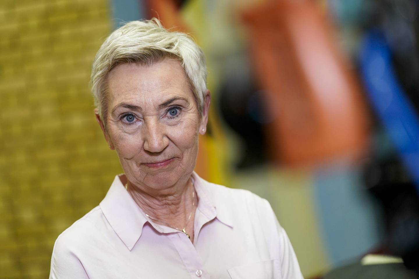 LO-leder Peggy Hessen Følsvik etter en pressekonferanse i Vandrehallen etter at et flertall på Stortinget ble enige om et forlik om en ny pensjonsreform.