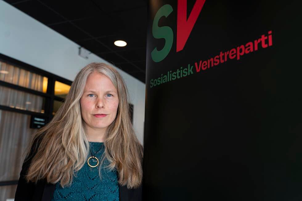 Nestleder Kirsti Bergstø under landsmøtet til SV på Hamar fredag.
Foto: Terje Pedersen / NTB