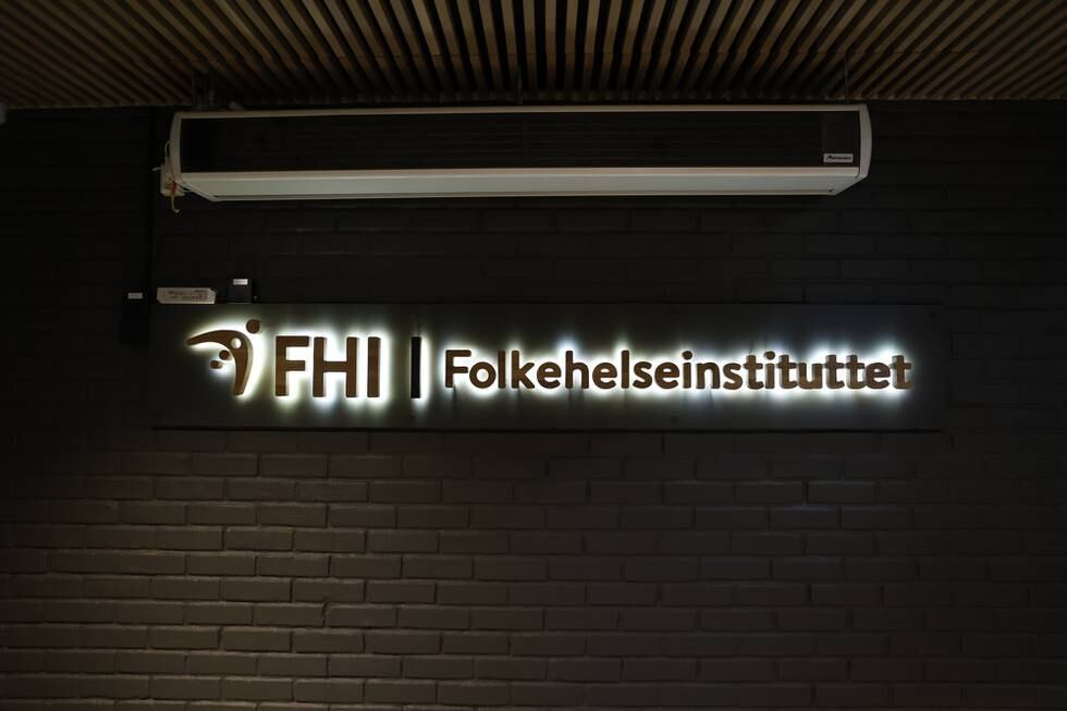 Oslo 20210107. 
Folkehelseinstituttet skilt og logo.
Foto: Jil Yngland / NTB