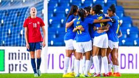 Norges fotballkvinner fikk bank av Brasil: – Et nivå å strekke oss etter
