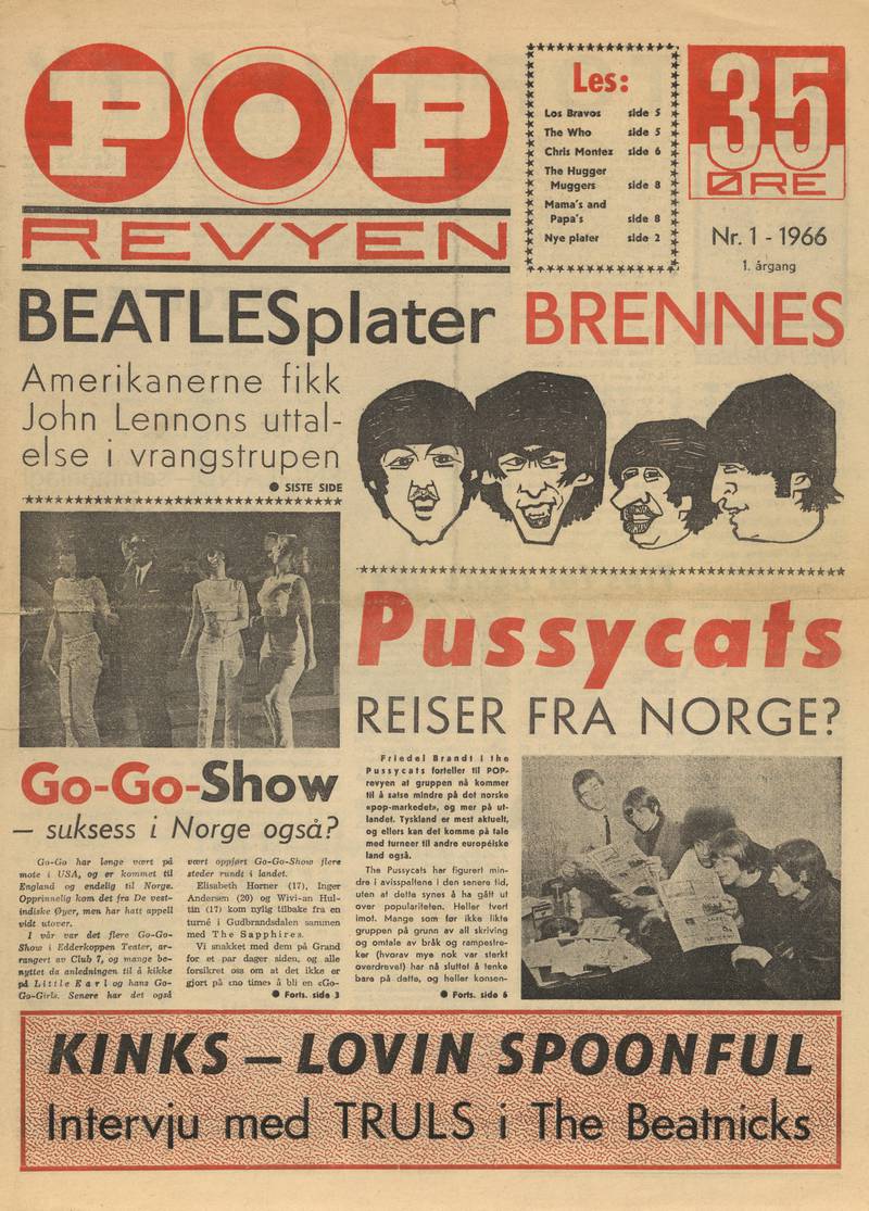 Det første nummeret av Poprevyen, fra 24. august 1966.