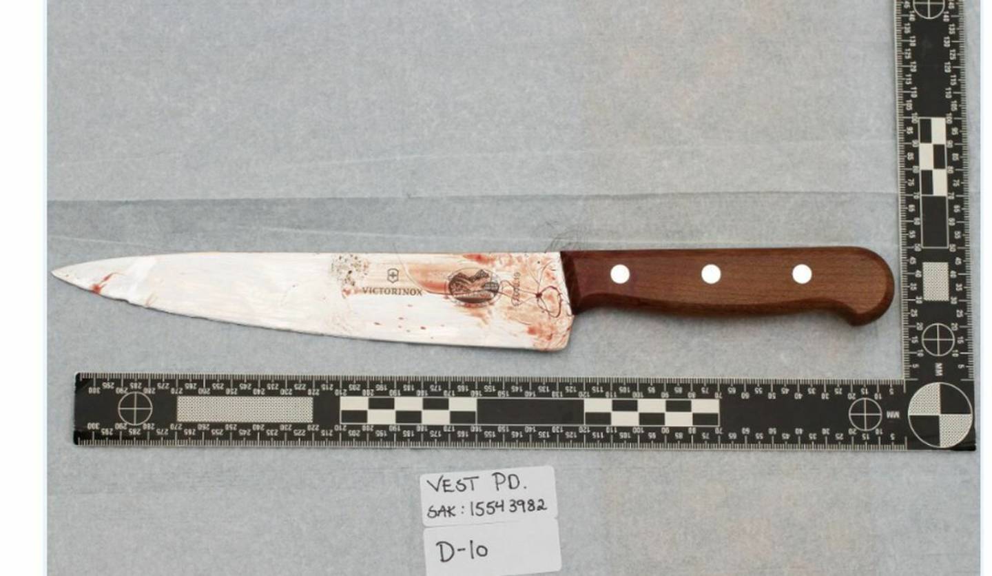 Kniven som ble benyttet i drapet og drapsforsøket på Nav Årstad.