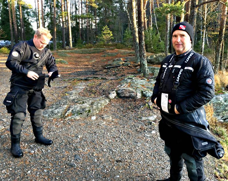 Klare for dykk: Instruktørene Daniel Järnström (til venstre) og Øyvind-Karlsen Kristiansen.