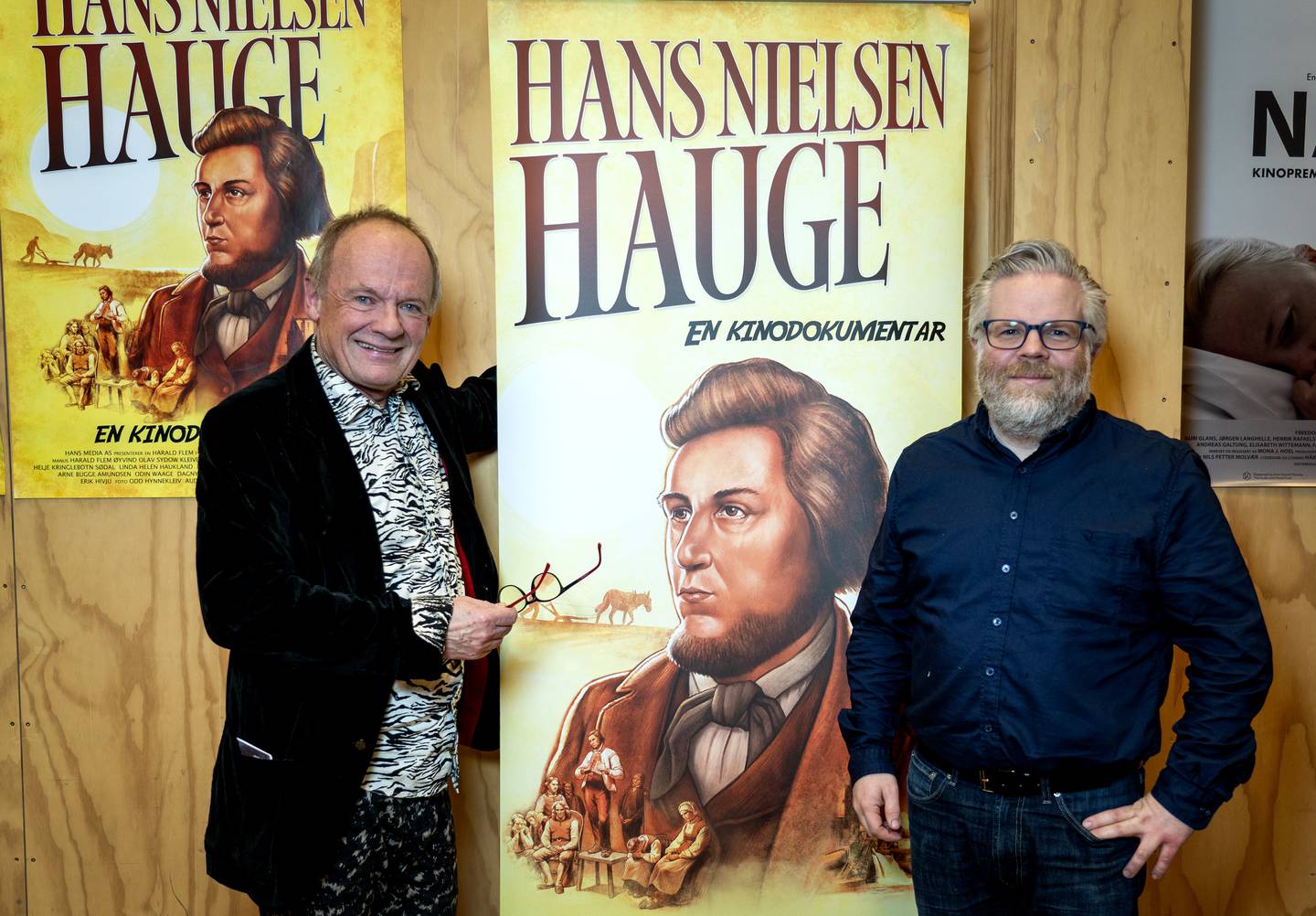 Regissør Harald Flem (t.h) og skuespiller Per Christian Ellefsen