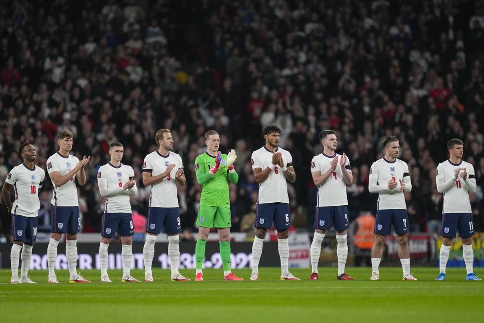 England-spillerne må spille en hjemmekamp på Wembley uten tilskuere. Foto: Kirsty Wigglesworth / AP / NTB