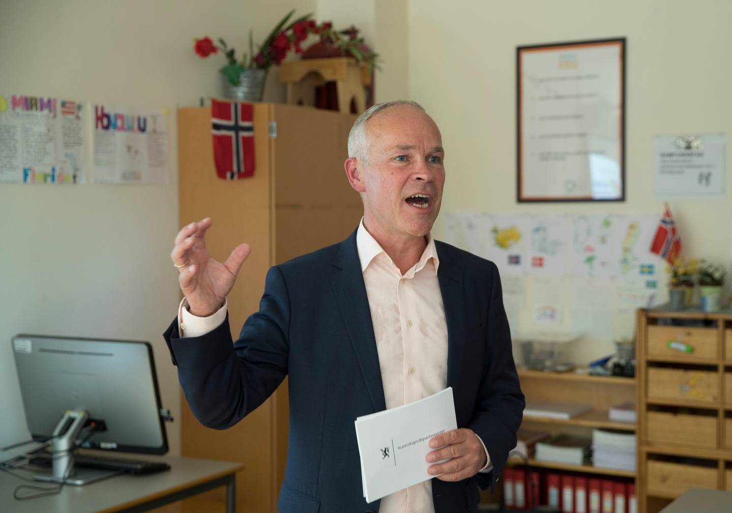 Oslo  20180626.
Kunnskaps- og integreringsminister Jan Tore Sanner på Skøyen skole.
Foto: Vidar Ruud / NTB scanpix