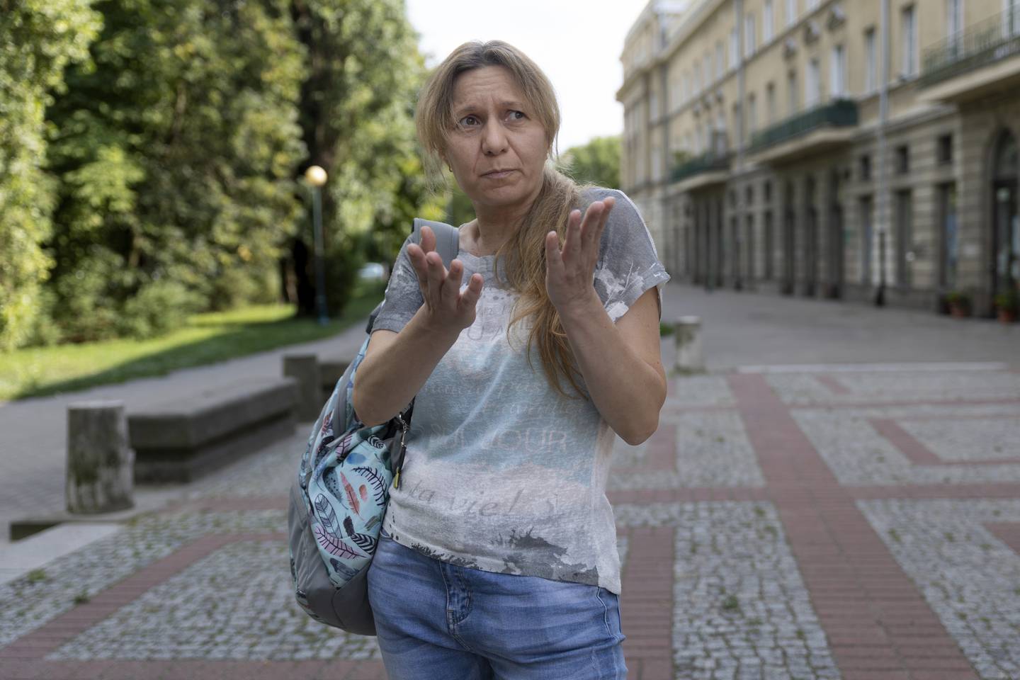 Galina Injutina vil bli i Polen på grunn av nærheten til hjemlandet. Polen har tatt imot flest flyktninger, anslagsvis 1,5 millioner. Foto: Michal Dyjuk/AP photo/NTB