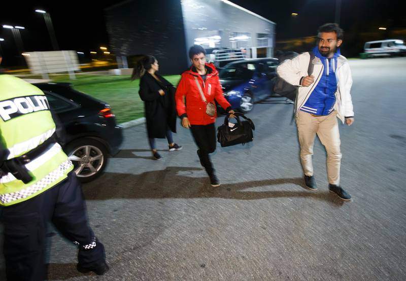 Asylsøkere ankommer Norge via grenseovergangen i Svinesund. FOTO: NTB SCANPIX