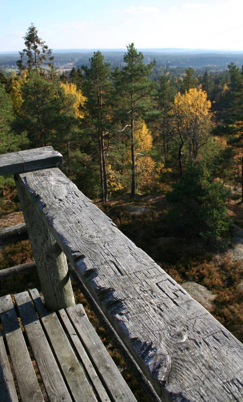 UTSIKT: Det to etasjer høye utkikkstårnet ved Våler varde gir fin utsikt over landskapet.