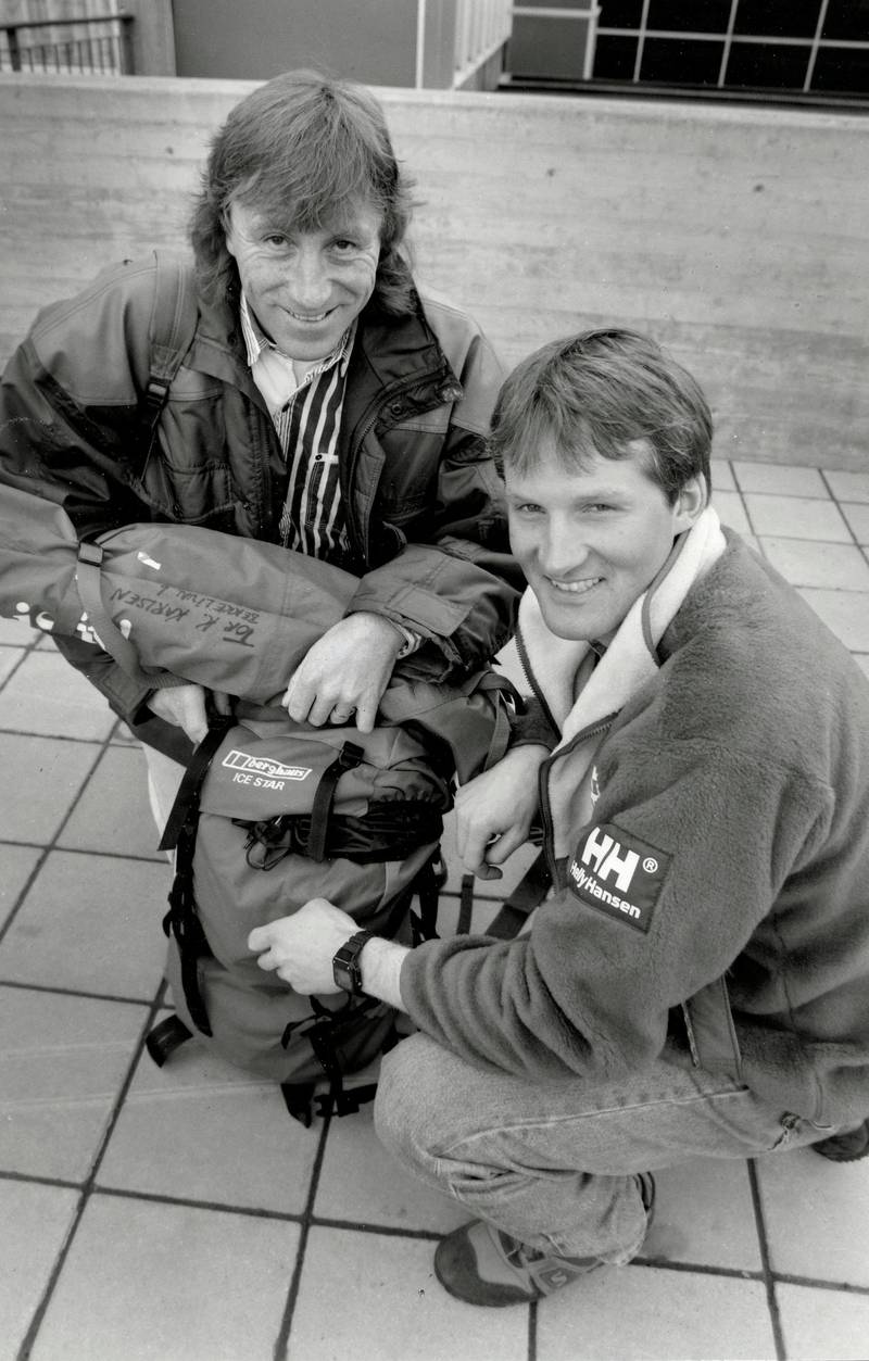 Tor K. Karlsen og Vegard Ulvang i 1992, det året de dro på topptur til Kaukasus.