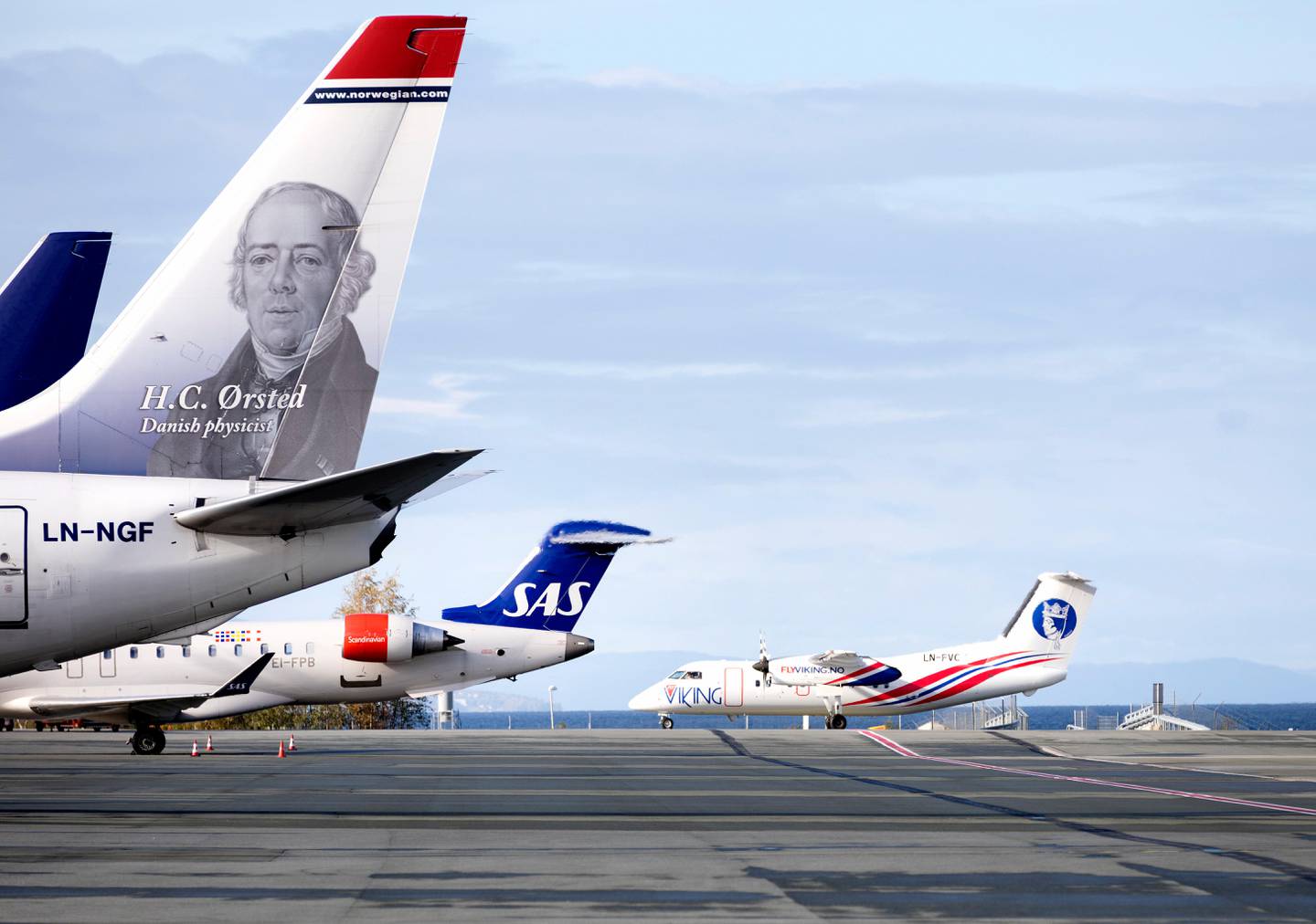Værnes  20171004.
Flyviking, SAS og Norwegian fly på Værnes lufthavn.
Foto: Gorm Kallestad / NTB scanpix