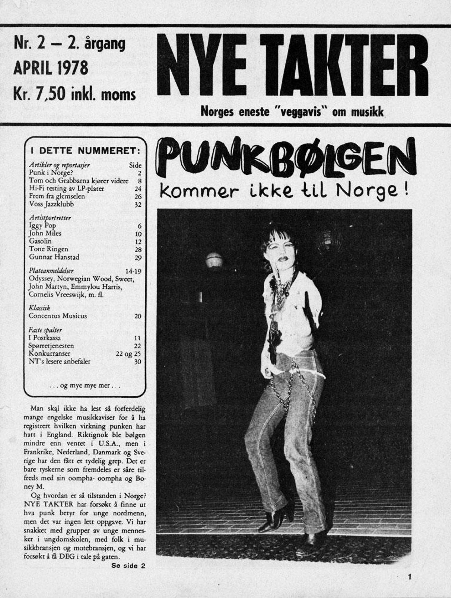 Den beryktede forsida på Nye Takter nr. 2 fra 1978. Bedre enn sitt rykte, mener vi selv. FOTO: ROCKHEIM