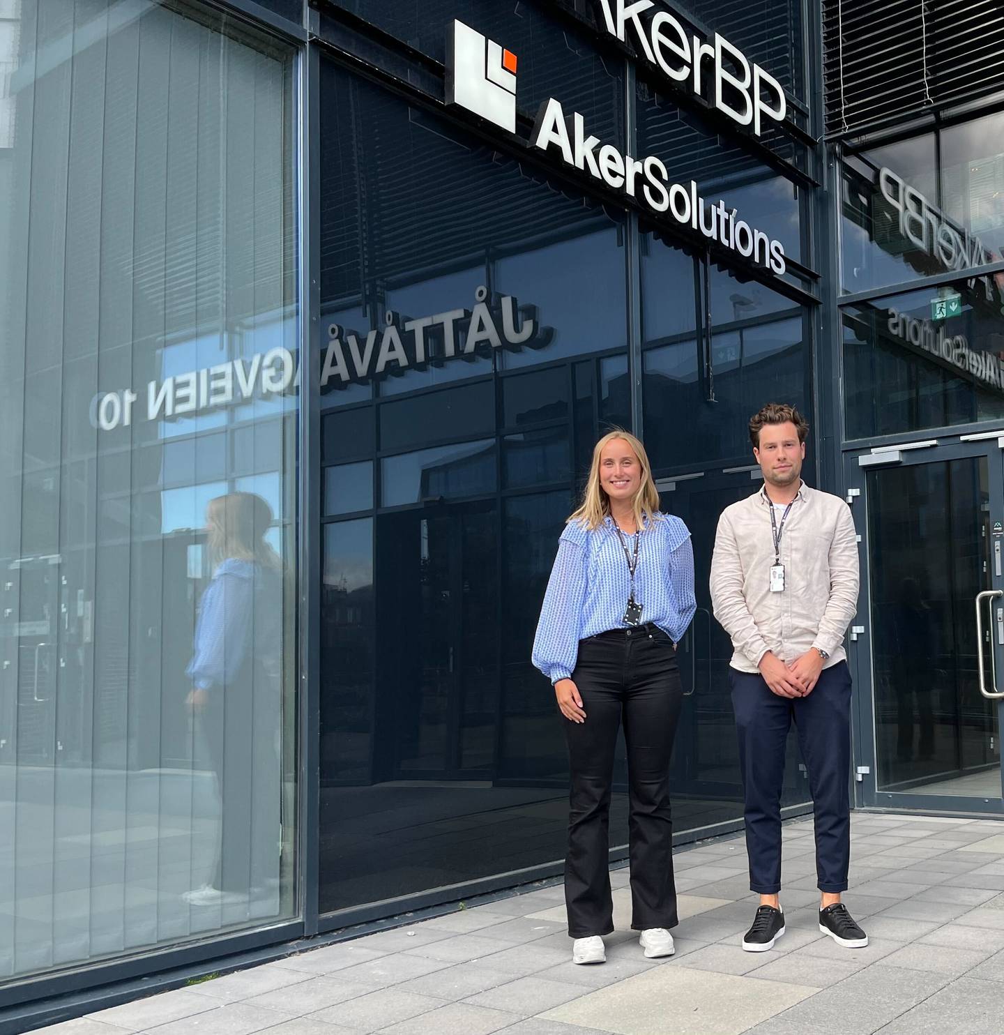 Ingrid Arnesen og Jakob Bru er to av 14 sommervikarer hos Aker Solutions i Stavanger.