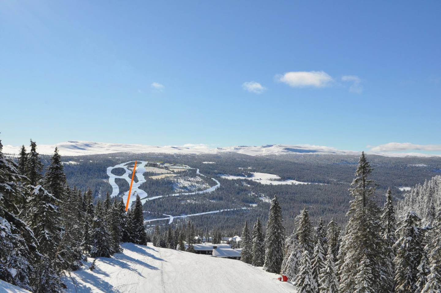 Slik vil det nye skiområdet Varden i Kvitfjell bli seende ut. ILLUSTRASJON: ALPINICO