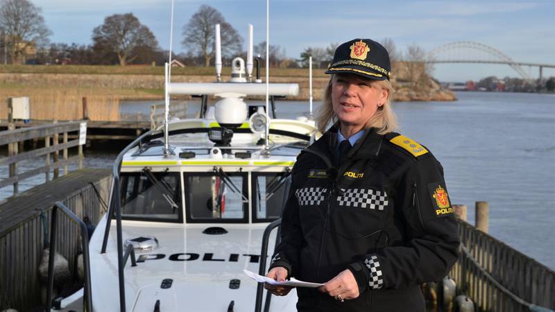 – Dette er politi-Norges flotteste og mest moderne båt, som kan operere under alle værforhold, hele året, hele døgnet, sa politimester Ida Melbo Øystese under tirsdagens dåp av politibåten i Nøkledypet båthavn på Kråkerøy.