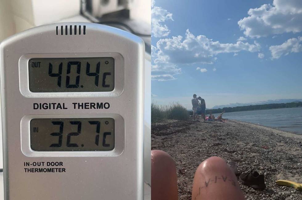 Ved rundt 40 værstasjoner i Nord-Norge er det målt rekordvarme de siste dagene. Disse bildene er tatt i Alta.
