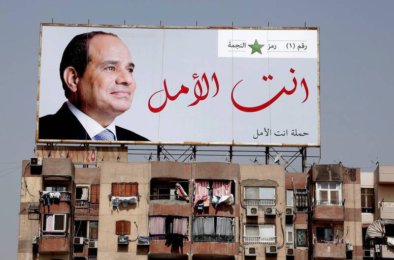 «Du er håpet», står det på valgplakaten av president Abdel Fattah al-Sisi, som henger over en boligbygning i Kairo. Resultatet er gitt på forhånd. I månedene før valget arresterte al-Sisi alle kandidater han anså som truende.